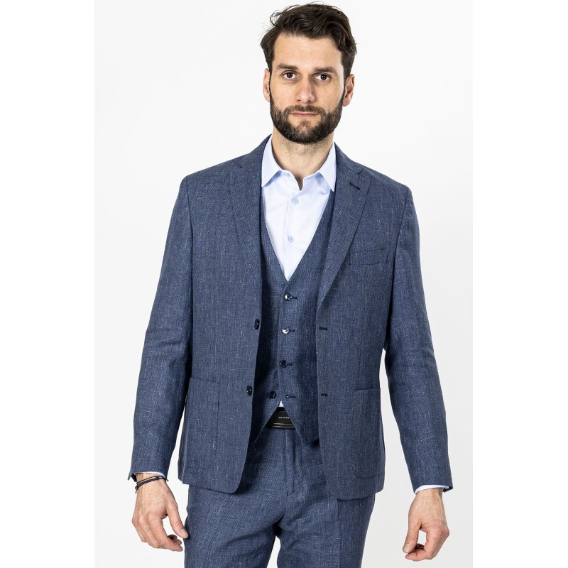 veste en lin bleu Bayard