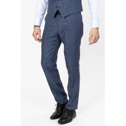 pantalon en toile bleu en lin mélangé bayard