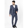 costume en laine couleur bleue motifs prince de galles