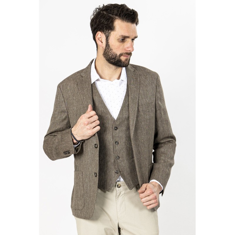 veste en laine mélangée bayard couleur beige