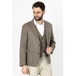 veste en laine et lin mélangés bayard couleur beige