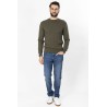pull torsadé en laine et coton mélangé coupe régulière bayard