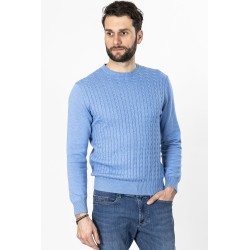 pull coton mélangé coupe droite torsadé