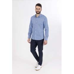 Chemise manche longue bleue