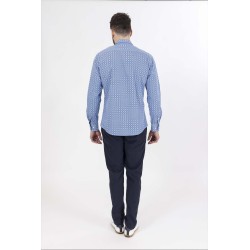 Chemise manche longue bleu été