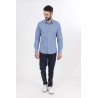 Chemise manche longue bleu fantaisie