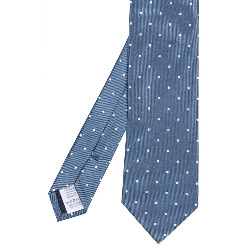 Cravate bleue à pois blancs