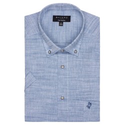 chemisette bleue col boutonné bayard