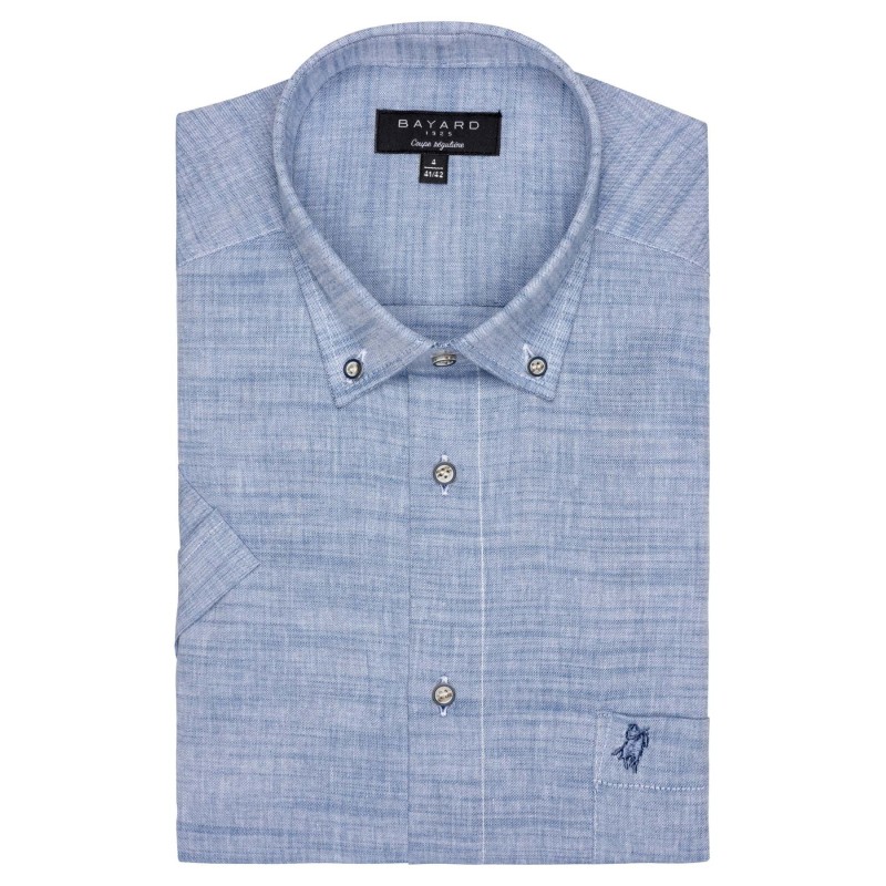 chemisette bleue col boutonné bayard