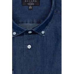 chemise manches longues bleu jean denim