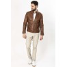 Blouson en cuir camel collection 2023