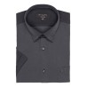 chemise manches courtes couleur anthracite sans repassage en micro-fibres