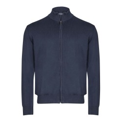 Gilet zippé marine col montant