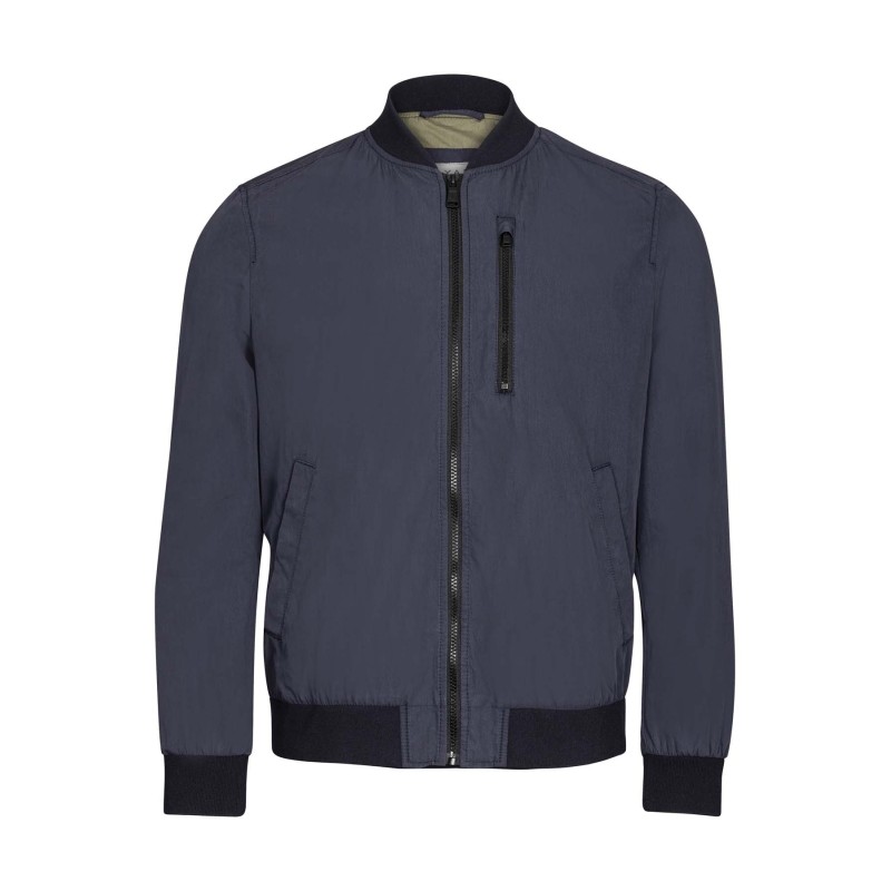 blouson mi-saison en coton mélangé couleur bleu marine