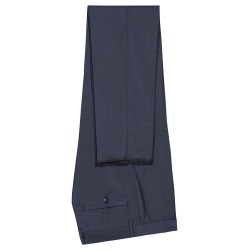 pantalon bleu marine pour homme coupe droite en laine mélangée
