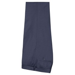pantalon en laine bleu marine coupe droite bayard