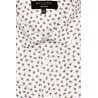 Chemise écrue à petits motifs fleuris lin et coton