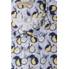 chemise manches courtes bleu et jaune motifs fruits