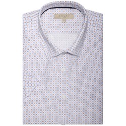 chemisette en coton mélangé motifs bleu et rouge