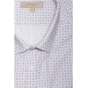 chemise manches courtes motifs bleu et rouge coupe ajustée