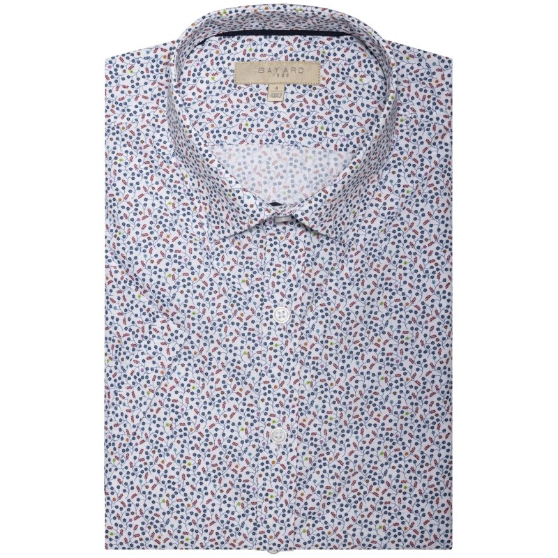 chemisette coupe ajustée motifs fleuris