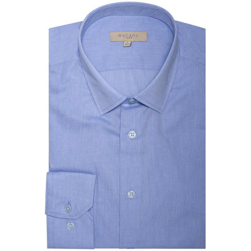chemise bleu ciel en coton mélangé Bayard