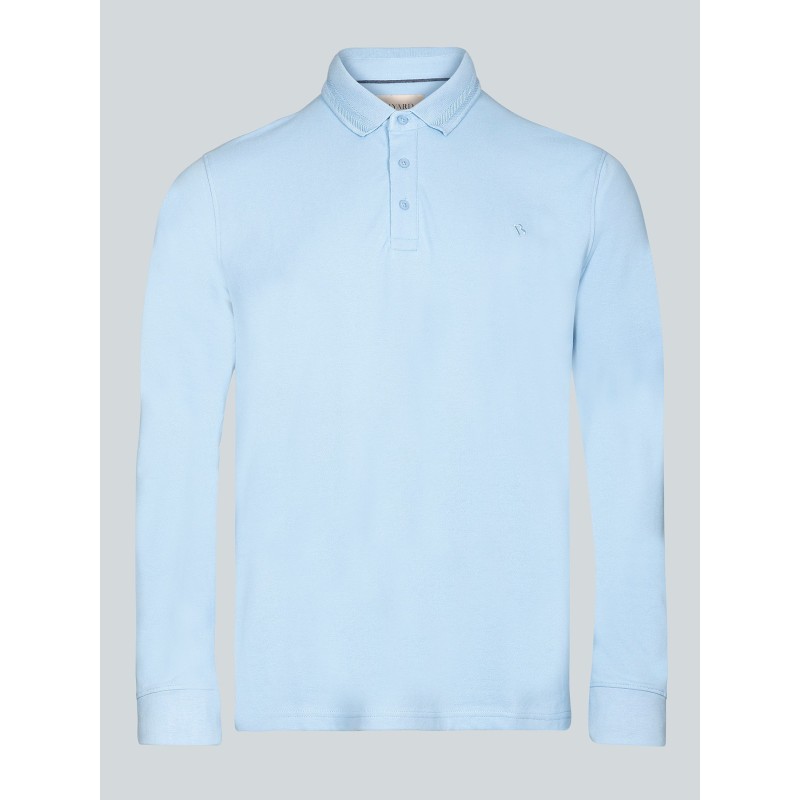 Polo manches longues bleu ciel