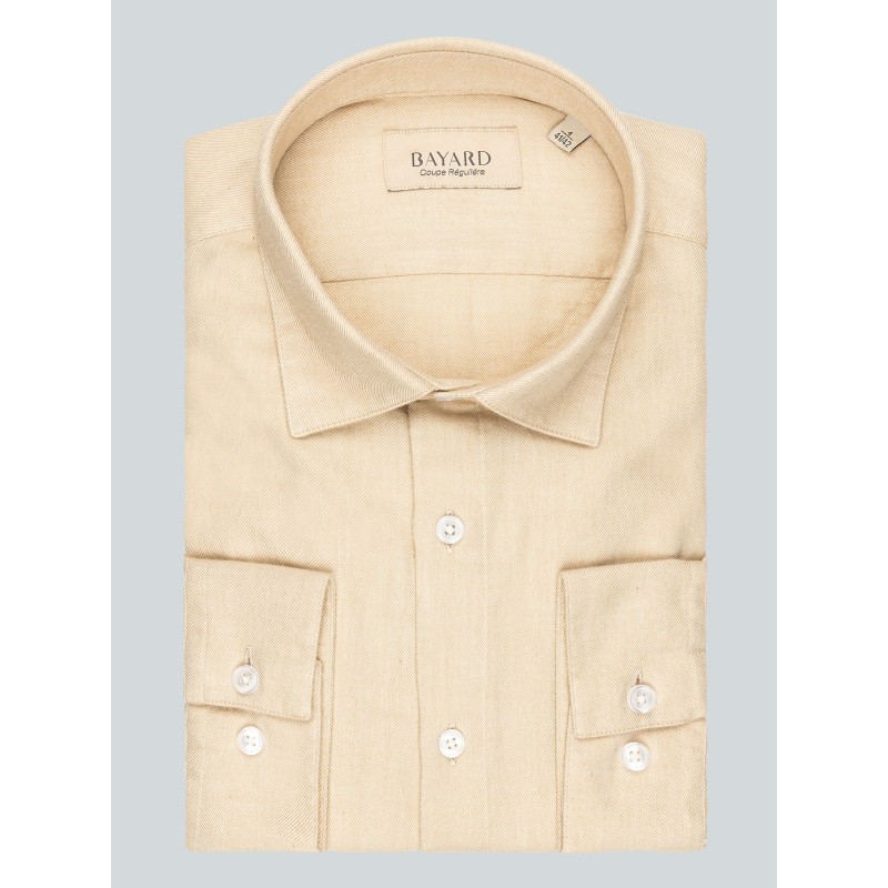 Chemise beige en flanelle