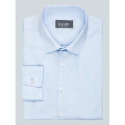 Chemise bleue régulière en twill non iron