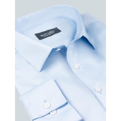 Chemise bleue régulière en twill non iron