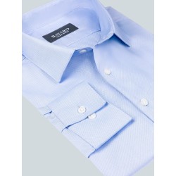 Chemise Oxford bleue ajustée non iron manche