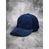 Casquette marine en velours milleraies