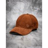 Casquette camel en velours milleraies