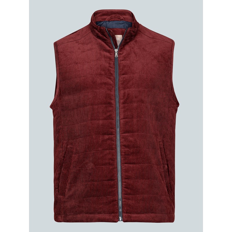 Blouson sans manches bordeaux en velours