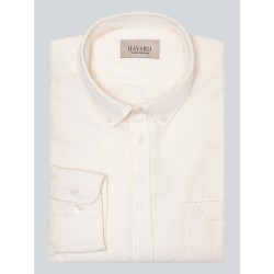 Chemise écrue en velours milleraies