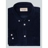 Chemise marine en velours milleraies