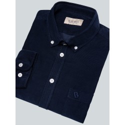 Chemise marine en velours milleraies