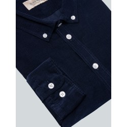 Chemise marine en velours milleraies