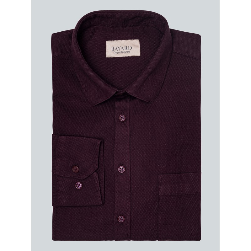 Chemise unie bordeaux