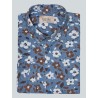 Chemise bleue à fleurs