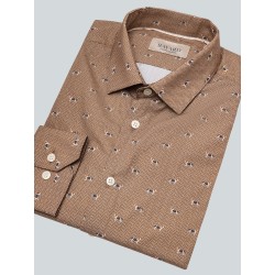 Chemise imprimée camel Dog