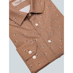 Chemise imprimée camel Dog