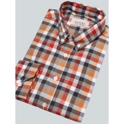 Chemise à carreaux orange