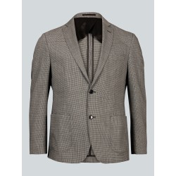 Veste de costume en pied-de-poule gris