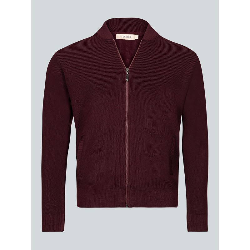 Gilet zippé bordeaux