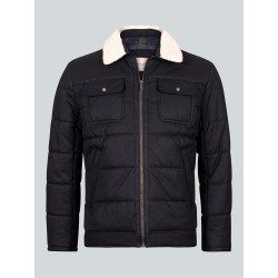 Blouson aviateur marine col sherpa