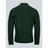 Pull col zippé vert en maille irlandaise