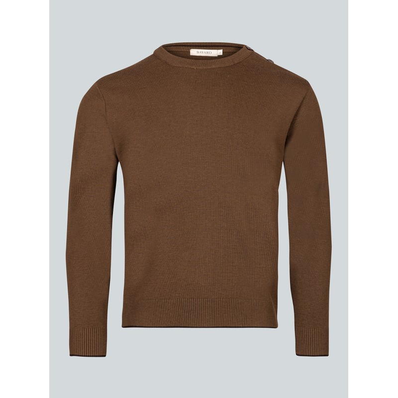 Pull en laine marron Bouton