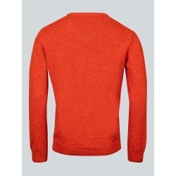 Pull col V orange Baptiste en laine