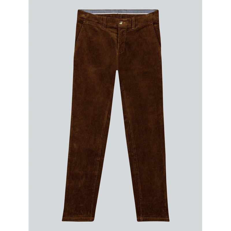 Chino en velours stretch camel